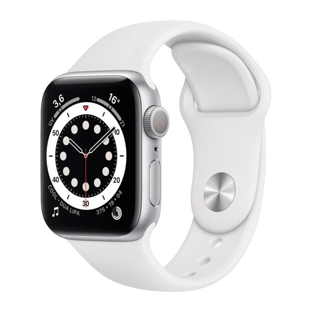 Apple - Watch Series 6 - GPS - 40 - Alu Argent / Bracelet Sport Blanc - Regular Apple  - Objets connectés reconditionnés