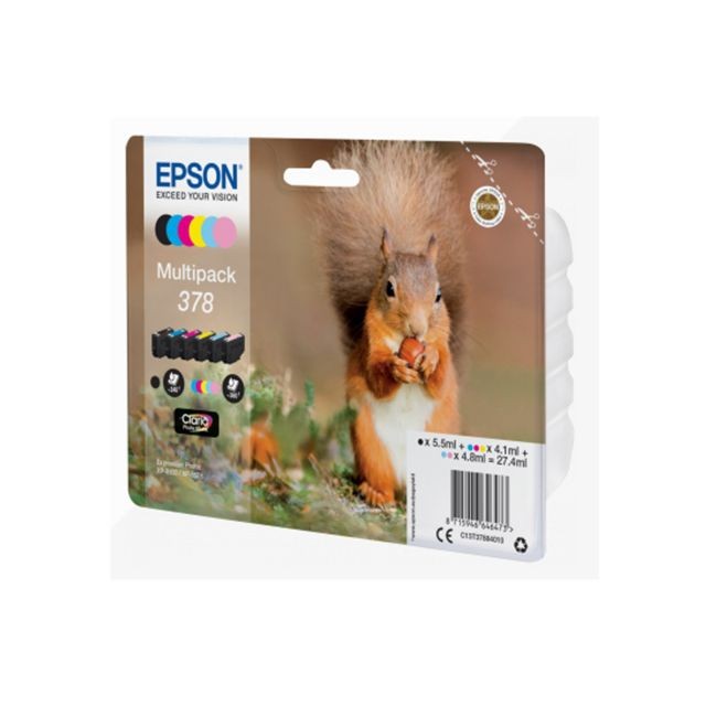 Epson - Multipack 6 Couleurs Ecureuil 378 Epson - Cartouche d'encre Noir_cyan_magenta_jaune