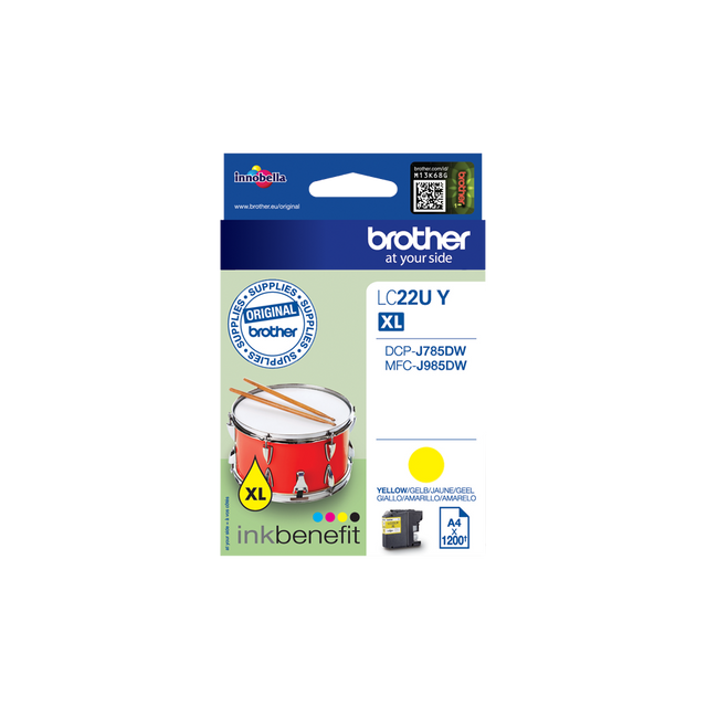 Brother - LC22UY - Cartouche d'encre Jaune Brother  - Cartouche d'encre