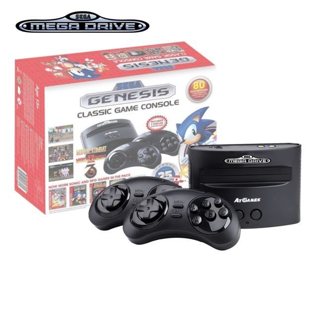 Sega - Console Retro Sega Megadrive - 2 manettes sans fils + 80 jeux - édition Sonic 25ème anniversaire Sega  - Manette Jeux Vidéo