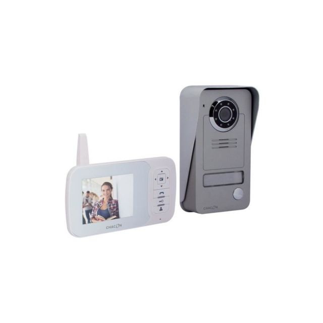 Chacon - CHACON Vidéophone sans fil digital 2,4GHz avec écran LCD 3.5'' avec antenne intégrée Chacon - Sonnette et visiophone connecté